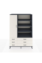 Kronos Dolap 8 Raflı 6 Çekmeceli Tek Kapaklı 132x59x195 Antrasit-Aytaşı/Aytaşı