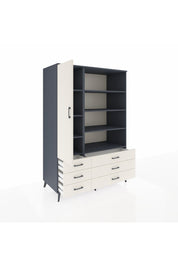 Kronos Dolap 8 Raflı 6 Çekmeceli Tek Kapaklı 132x59x195 Antrasit-Aytaşı/Aytaşı