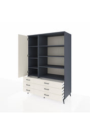 Kronos Dolap 8 Raflı 6 Çekmeceli Tek Kapaklı 132x59x195 Antrasit-Aytaşı/Aytaşı