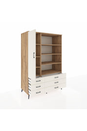 Kronos Dolap 8 Raflı 6 Çekmeceli Tek Kapaklı 132x59x195 Çam-Aytaşı/Aytaşı