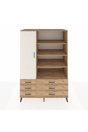 Kronos Dolap 8 Raflı 6 Çekmeceli Tek Kapaklı 132x59x195 Çam-Aytaşı/Çam