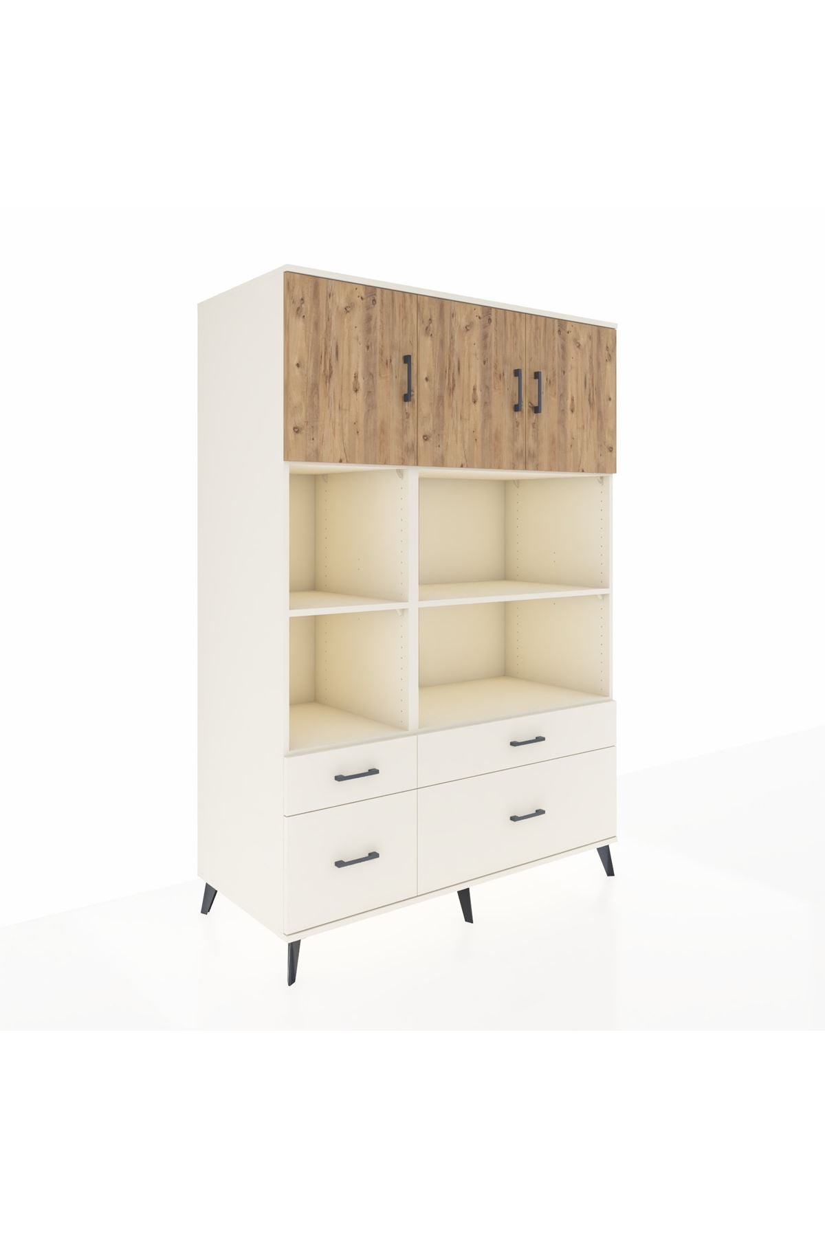 Kronos Dolap 8 Raflı 4 Çekmeceli 3 Kapaklı 132x59x195 Aytaşı-Çam/Aytaşı