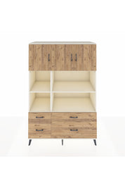 Kronos Dolap 8 Raflı 4 Çekmeceli 3 Kapaklı 132x59x195 Aytaşı-Çam/Çam