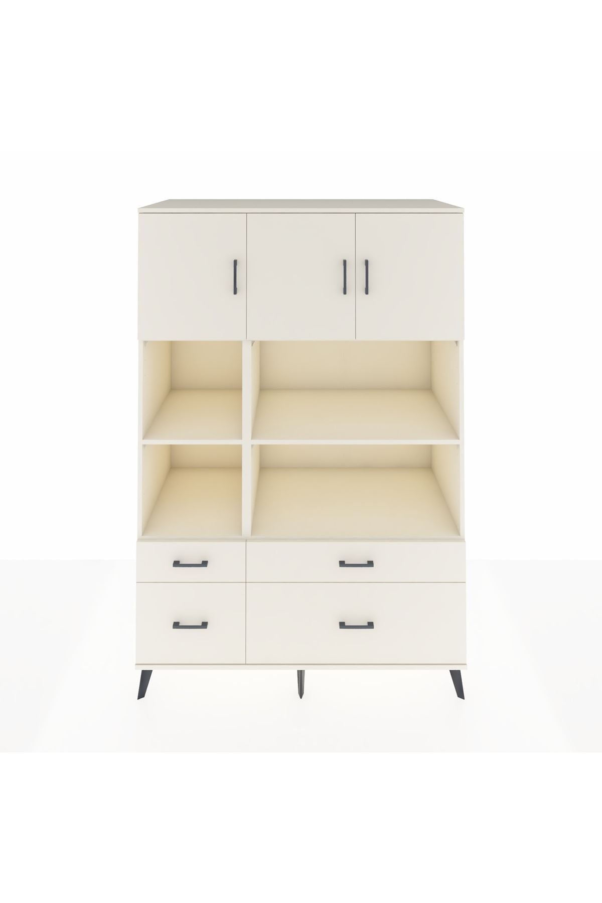 Kronos Dolap 8 Raflı 4 Çekmeceli 3 Kapaklı 132x59x195 Aytaşı-Aytaşı/Aytaşı