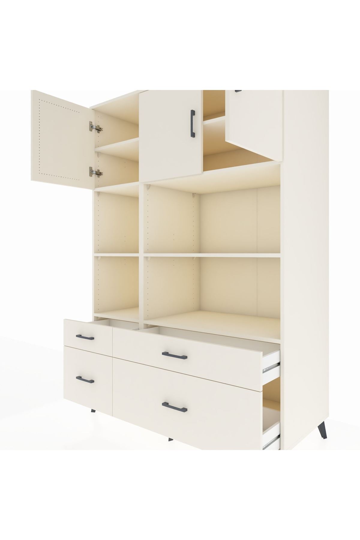 Kronos Dolap 8 Raflı 4 Çekmeceli 3 Kapaklı 132x59x195 Aytaşı-Aytaşı/Aytaşı