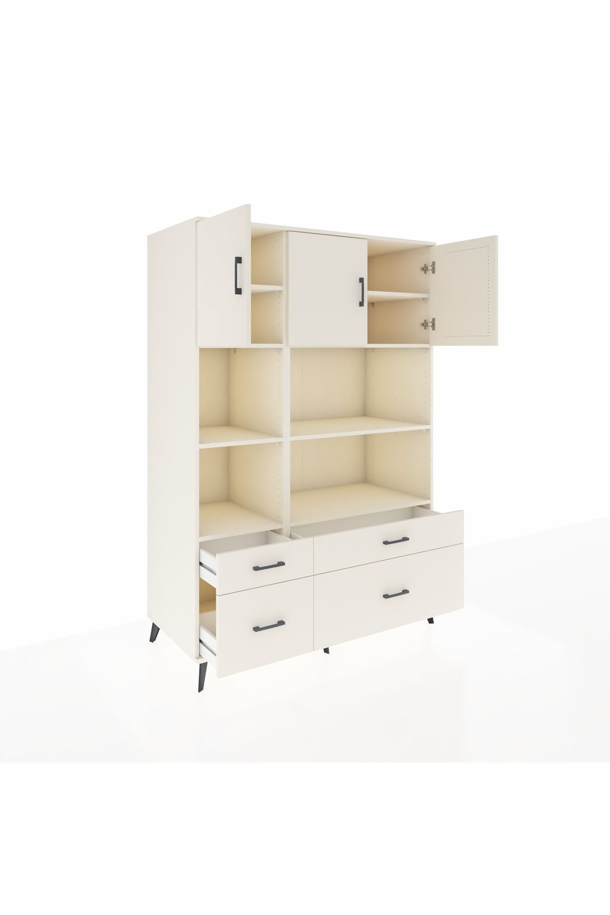 Kronos Dolap 8 Raflı 4 Çekmeceli 3 Kapaklı 132x59x195 Aytaşı-Aytaşı/Aytaşı