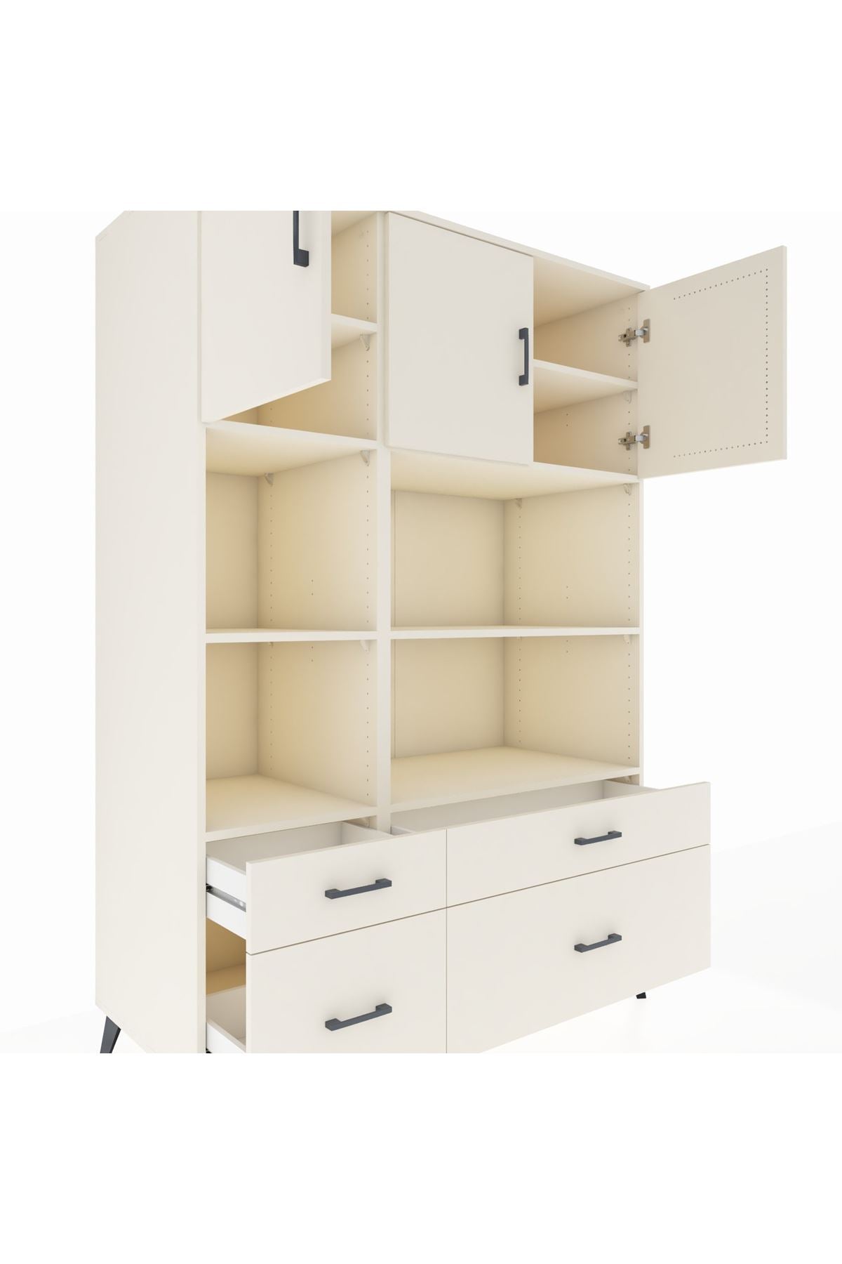 Kronos Dolap 8 Raflı 4 Çekmeceli 3 Kapaklı 132x59x195 Aytaşı-Aytaşı/Aytaşı