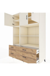 Kronos Dolap 8 Raflı 4 Çekmeceli 3 Kapaklı 132x59x195 Aytaşı-Aytaşı/Çam