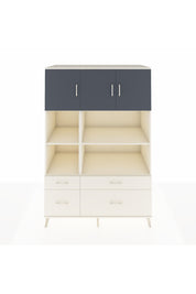 Kronos Dolap 8 Raflı 4 Çekmeceli 3 Kapaklı 132x59x195 Aytaşı-Antrasit/Aytaşı