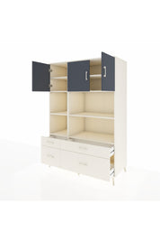 Kronos Dolap 8 Raflı 4 Çekmeceli 3 Kapaklı 132x59x195 Aytaşı-Antrasit/Aytaşı