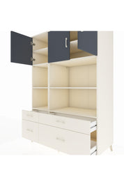 Kronos Dolap 8 Raflı 4 Çekmeceli 3 Kapaklı 132x59x195 Aytaşı-Antrasit/Aytaşı