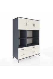 Kronos Dolap 8 Raflı 4 Çekmeceli 3 Kapaklı 132x59x195 Antrasit-Aytaşı/Aytaşı