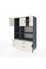 Kronos Dolap 8 Raflı 4 Çekmeceli 3 Kapaklı 132x59x195 Antrasit-Aytaşı/Aytaşı