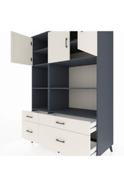 Kronos Dolap 8 Raflı 4 Çekmeceli 3 Kapaklı 132x59x195 Antrasit-Aytaşı/Aytaşı