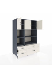 Kronos Dolap 8 Raflı 4 Çekmeceli 3 Kapaklı 132x59x195 Antrasit-Aytaşı/Aytaşı