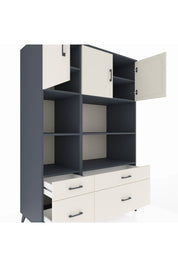 Kronos Dolap 8 Raflı 4 Çekmeceli 3 Kapaklı 132x59x195 Antrasit-Aytaşı/Aytaşı