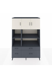 Kronos Dolap 8 Raflı 4 Çekmeceli 3 Kapaklı 132x59x195 Antrasit-Aytaşı/Antrasit