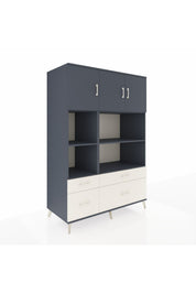 Kronos Dolap 8 Raflı 4 Çekmeceli 3 Kapaklı 132x59x195 Antrasit-Antrasit/Aytaşı