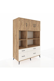 Kronos Dolap 8 Raflı 4 Çekmeceli 3 Kapaklı 132x59x195 Çam-Çam/Aytaşı