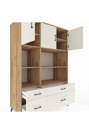 Kronos Dolap 8 Raflı 4 Çekmeceli 3 Kapaklı 132x59x195 Çam-Aytaşı/Aytaşı