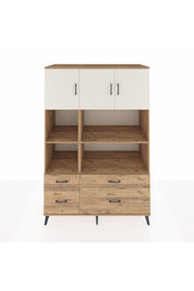 Kronos Dolap 8 Raflı 4 Çekmeceli 3 Kapaklı 132x59x195 Çam-Aytaşı/Çam