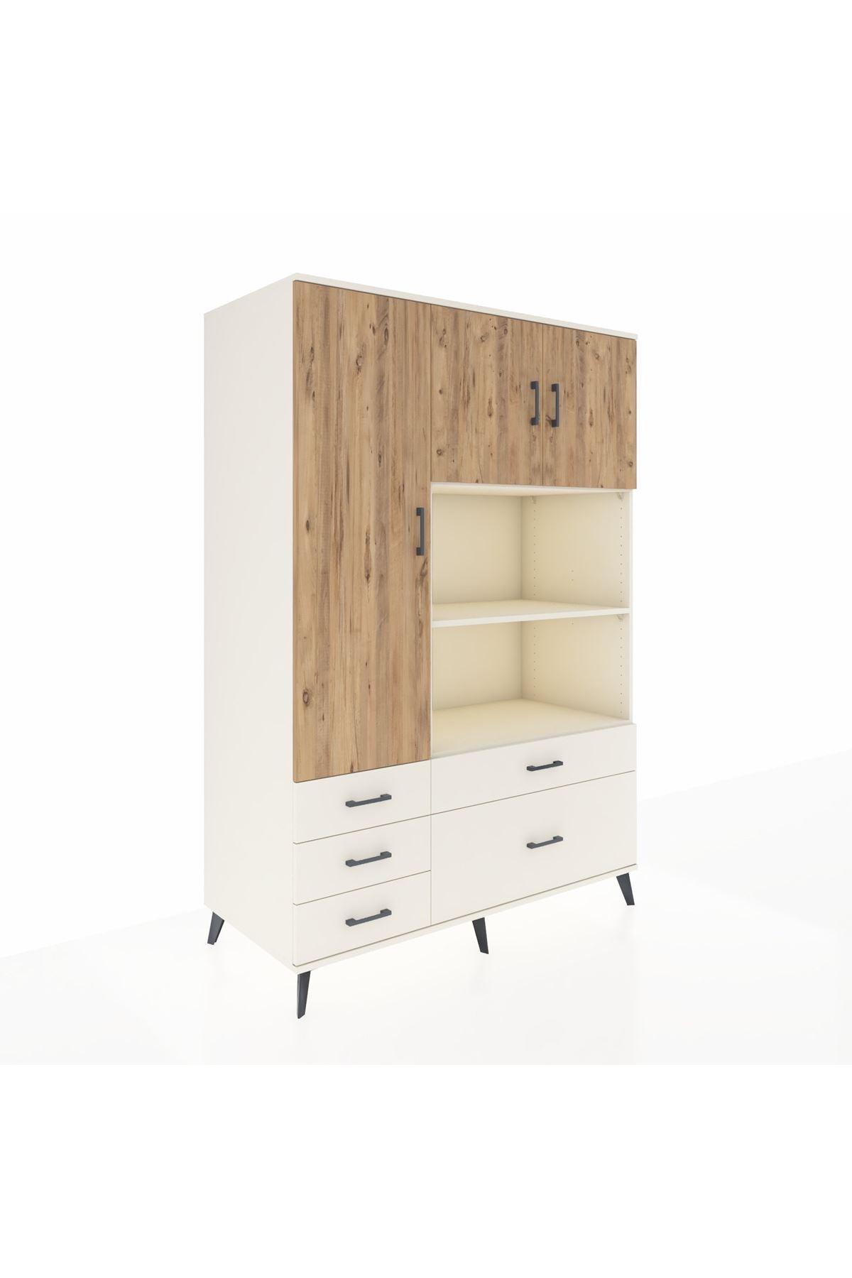 Kronos Dolap 7 Raflı 5 Çekmeceli 3 Kapaklı 132x59x195 Aytaşı-Çam/Aytaşı