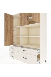 Kronos Dolap 7 Raflı 5 Çekmeceli 3 Kapaklı 132x59x195 Aytaşı-Çam/Aytaşı