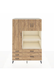 Kronos Dolap 7 Raflı 5 Çekmeceli 3 Kapaklı 132x59x195 Aytaşı-Çam/Çam