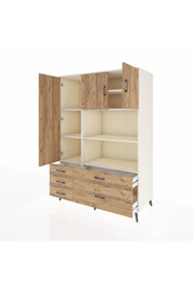 Kronos Dolap 7 Raflı 5 Çekmeceli 3 Kapaklı 132x59x195 Aytaşı-Çam/Çam