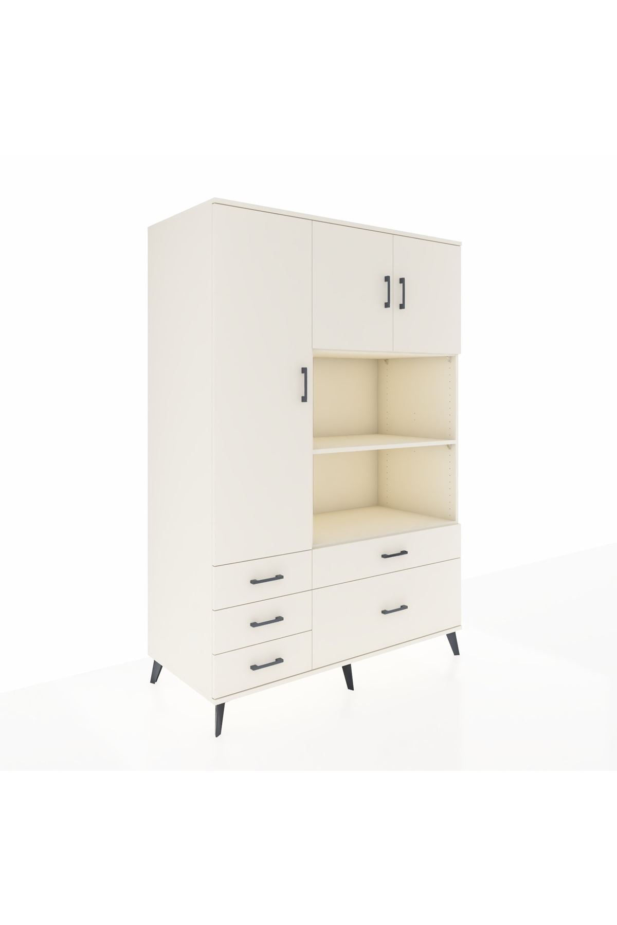 Kronos Dolap 7 Raflı 5 Çekmeceli 3 Kapaklı 132x59x195 Aytaşı-Aytaşı/Aytaşı