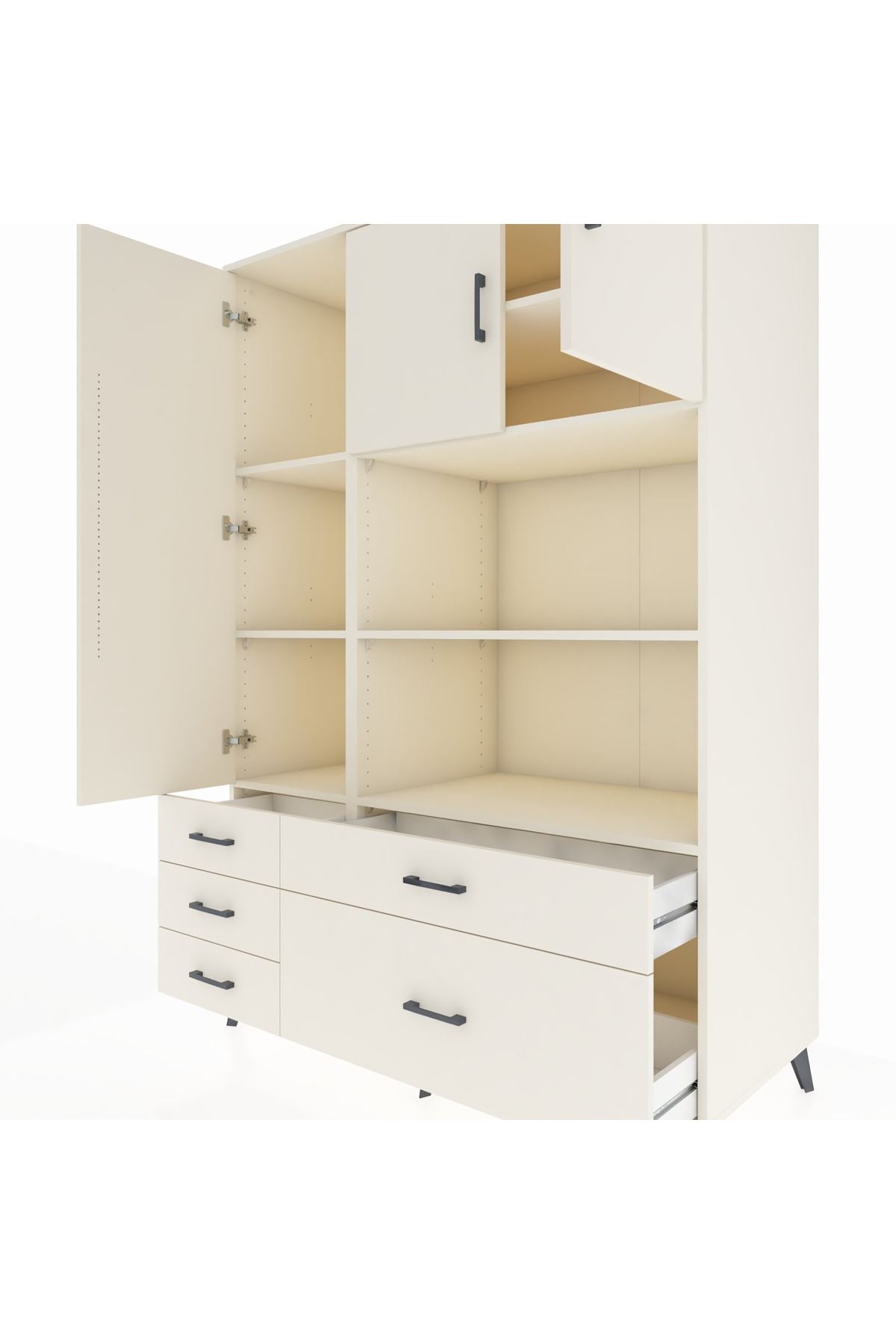 Kronos Dolap 7 Raflı 5 Çekmeceli 3 Kapaklı 132x59x195 Aytaşı-Aytaşı/Aytaşı