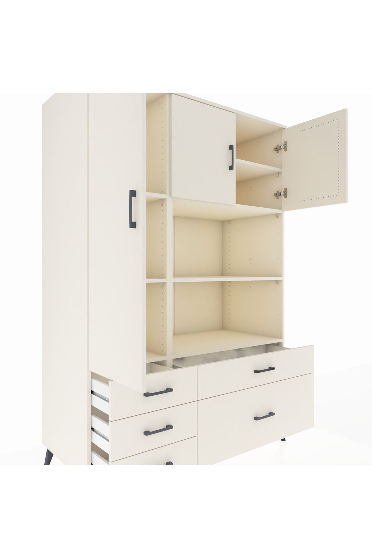 Kronos Dolap 7 Raflı 5 Çekmeceli 3 Kapaklı 132x59x195 Aytaşı-Aytaşı/Aytaşı