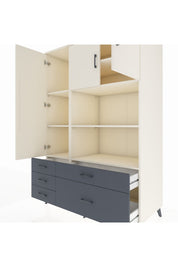 Kronos Dolap 7 Raflı 5 Çekmeceli 3 Kapaklı 132x59x195 Aytaşı-Aytaşı/Antrasit