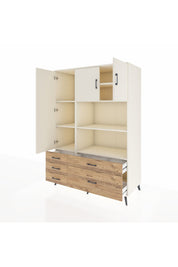 Kronos Dolap 7 Raflı 5 Çekmeceli 3 Kapaklı 132x59x195 Aytaşı-Aytaşı/Çam