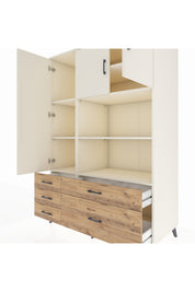 Kronos Dolap 7 Raflı 5 Çekmeceli 3 Kapaklı 132x59x195 Aytaşı-Aytaşı/Çam