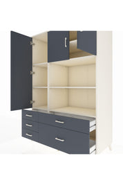 Kronos Dolap 7 Raflı 5 Çekmeceli 3 Kapaklı 132x59x195 Aytaşı-Antrasit/Antrasit