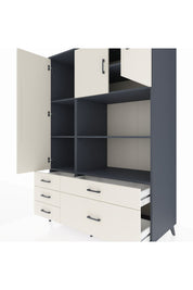 Kronos Dolap 7 Raflı 5 Çekmeceli 3 Kapaklı 132x59x195 Antrasit-Aytaşı/Aytaşı