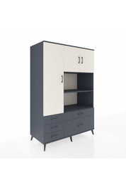 Kronos Dolap 7 Raflı 5 Çekmeceli 3 Kapaklı 132x59x195 Antrasit-Aytaşı/Antrasit