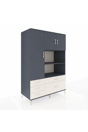 Kronos Dolap 7 Raflı 5 Çekmeceli 3 Kapaklı 132x59x195 Antrasit-Antrasit/Aytaşı