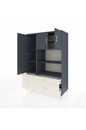 Kronos Dolap 7 Raflı 5 Çekmeceli 3 Kapaklı 132x59x195 Antrasit-Antrasit/Aytaşı