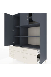 Kronos Dolap 7 Raflı 5 Çekmeceli 3 Kapaklı 132x59x195 Antrasit-Antrasit/Aytaşı