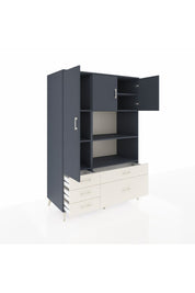 Kronos Dolap 7 Raflı 5 Çekmeceli 3 Kapaklı 132x59x195 Antrasit-Antrasit/Aytaşı