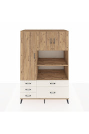 Kronos Dolap 7 Raflı 5 Çekmeceli 3 Kapaklı 132x59x195 Çam-Çam/Aytaşı