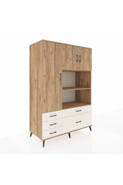 Kronos Dolap 7 Raflı 5 Çekmeceli 3 Kapaklı 132x59x195 Çam-Çam/Aytaşı