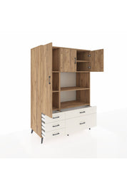 Kronos Dolap 7 Raflı 5 Çekmeceli 3 Kapaklı 132x59x195 Çam-Çam/Aytaşı