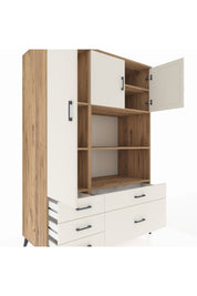 Kronos Dolap 7 Raflı 5 Çekmeceli 3 Kapaklı 132x59x195 Çam-Aytaşı/Aytaşı