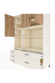 Kronos Dolap 8 Raflı 5 Çekmeceli 3 Kapaklı 132x59x195 Aytaşı-Çam/Aytaşı