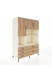 Kronos Dolap 8 Raflı 5 Çekmeceli 3 Kapaklı 132x59x195 Aytaşı-Çam/Çam