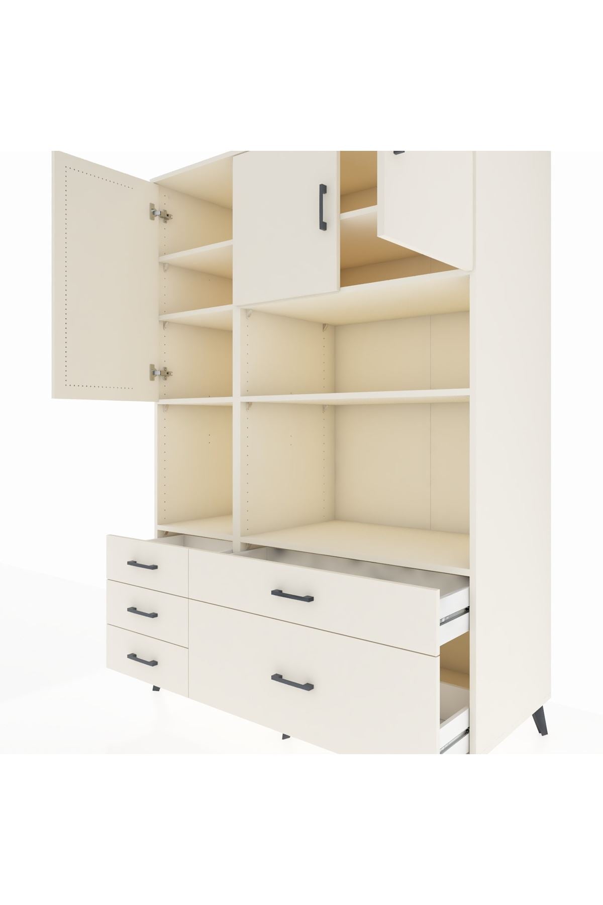 Kronos Dolap 8 Raflı 5 Çekmeceli 3 Kapaklı 132x59x195 Aytaşı-Aytaşı/Aytaşı