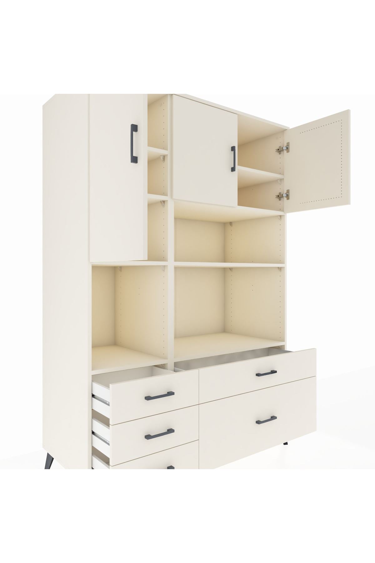 Kronos Dolap 8 Raflı 5 Çekmeceli 3 Kapaklı 132x59x195 Aytaşı-Aytaşı/Aytaşı